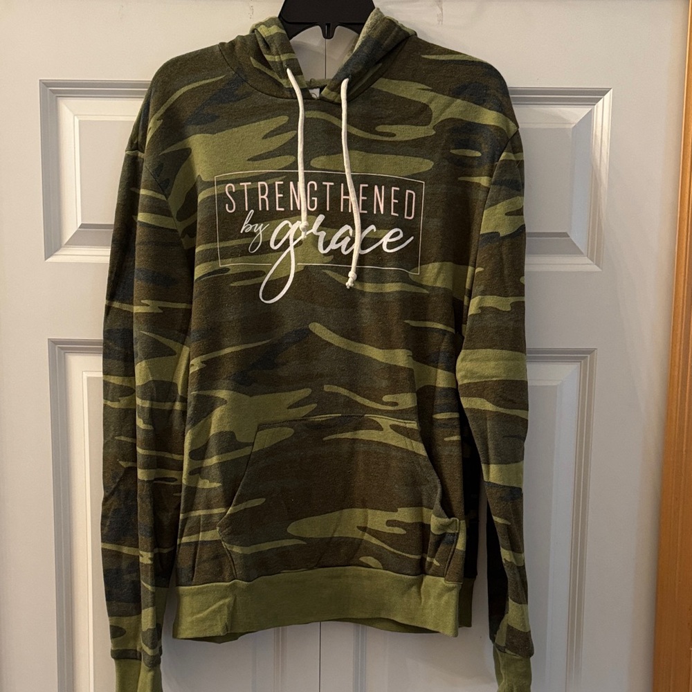 Camouflage Hoodie with Inspirational Print
